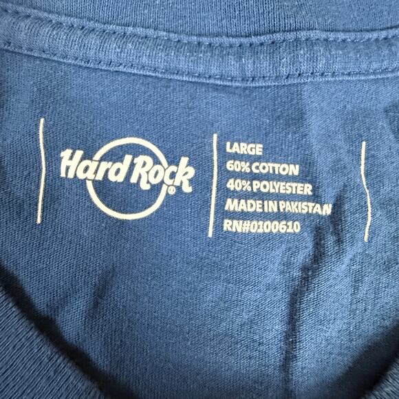 Hard Rock Cafe Blue Graphic Logo Tee Souvenir Band Rock Music Shirt - Picture 3 of 4